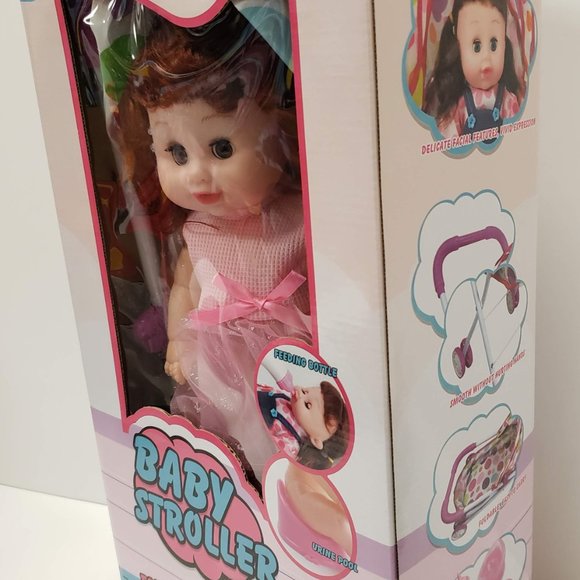 New Doll Pram with 16" Doll and Accessories - Picture 3 of 16